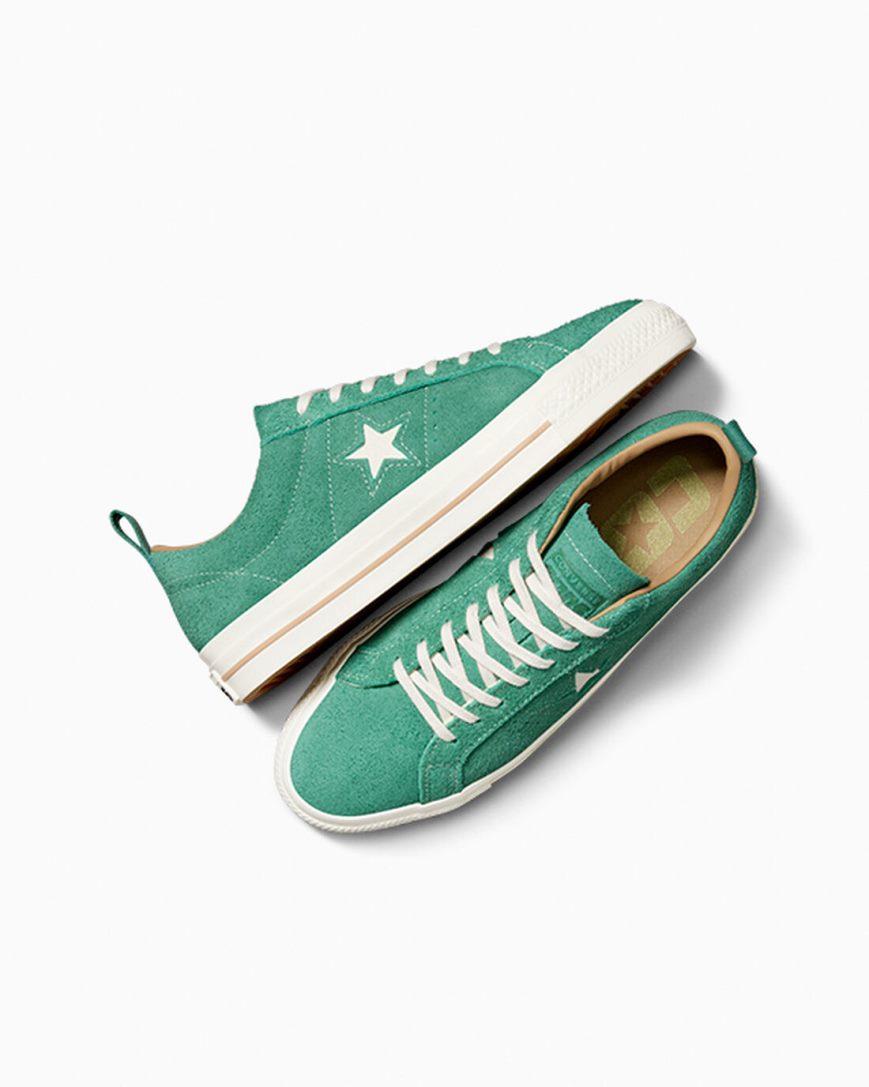 Dámské Skate Boty Converse One Star Pro Vintage Semišové Zelene | CZ AMBW39